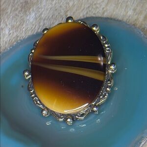 Vintage Agate Statement Brooch Clip